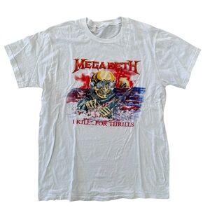 Vintage 80’s megadeath graphic T-Shirt kill for thrills XL